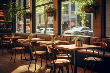 Interior of a empty cafe
