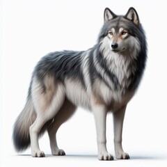 Arabian Wolf isolated on a white background 3