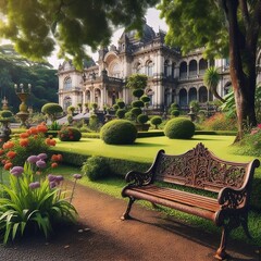panchina nel giardino reale