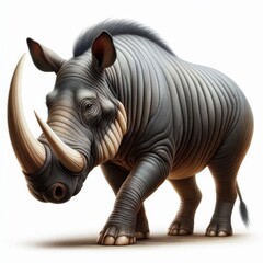 Fototapeta premium Arsinoitherium is isolated on a White background 3