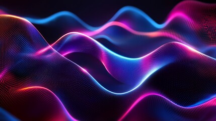 Obraz premium Colorful Wave Abstract Neon Background: A Bold and Energetic Design for Digital Art and Visual Media