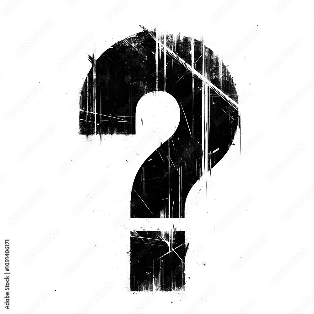 Fototapete scratched letter ? transparent background this illustration is a black and white guitar sketch on a 