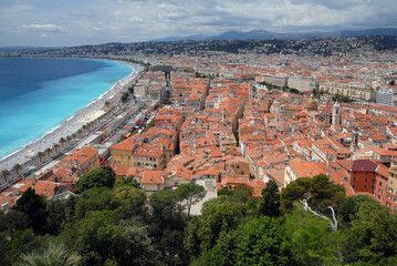 A view over the Old Town of Nice from the Chateau - Nice, France, Cote D'Azure , French Riviera