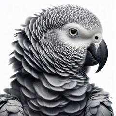 Fototapeta premium Afghan Grey Parrot isolated on a white background 3