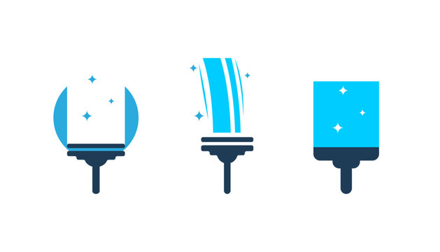 Window squeegee logo vector cleaner wiper service company
