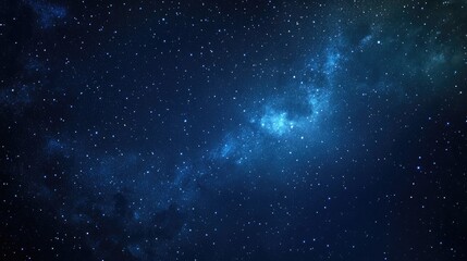 Fototapeta premium Vibrant night sky featuring the Milky Way galaxy with countless sparkling stars against a deep blue backdrop