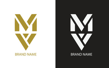Creative and Modern MV Logo Design 