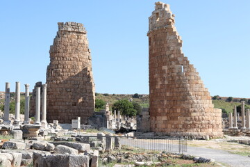Ancient Towers and Ruins of Perge, Turkey &mdash; Heritage of the Roman Empire