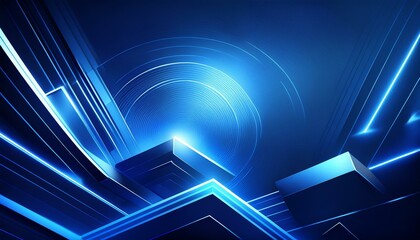 blue square shapes abstract elegant background with glowing lines modern royal blue background