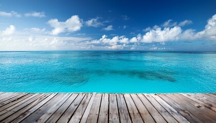 Fototapeta premium caribbean sea and wooden platform