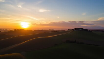 Breathtaking Sunrise Over Rolling Hills: Perfect for Wall Art, Home Decor, and Calming Spaces