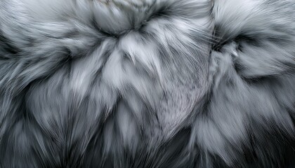 fluffy silver fox fur background texture of gray fur closeup photo