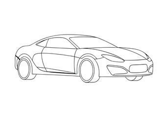 Continuous Line Art of Car &ndash; Minimalist Automobile and Transportation Illustration