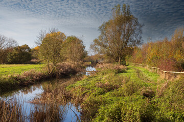 River Wreake In Autumn/An image of the River Wreake on a bright sunny autumn day. Shot near Frisby village, Leicestershire, England, UK.