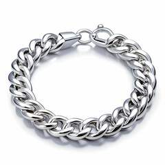 Obraz premium A delicate silver chain bracelet featuring interlinked designs.