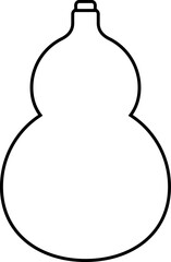 Simple shape gourd outline.
Chinese New Year gourd outline vector.