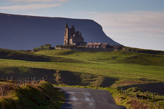Classiebawn Castle with Benbulben mountain in the background, Sligo, Ireland