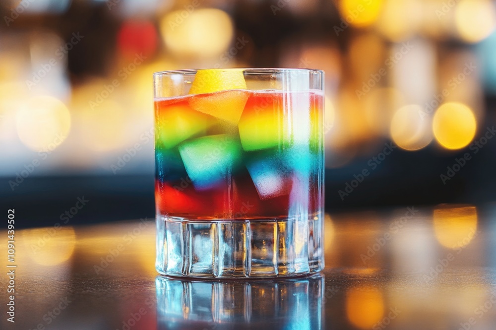 Aufkleber A vibrant beverage perched on a tabletop, perfect for adding a pop of color to your design