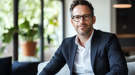 Fototapeta premium A businessman believes AI-powered automation will reshape traditional business models.