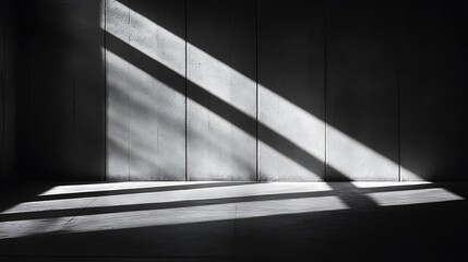 Obraz premium Focused beam creating sharp shadow lines on a minimalist wall backdrop