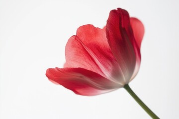 A close-up shot of a red flower against a white background, perfect for use in designs, prints, or digital media
