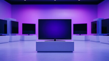 Fototapeta premium Big Discount on Modern Television in Appliance Showroom