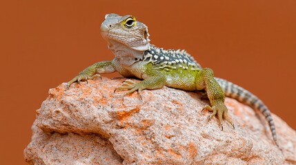 Fototapeta premium Lizard Basking on a Sunlit Rock