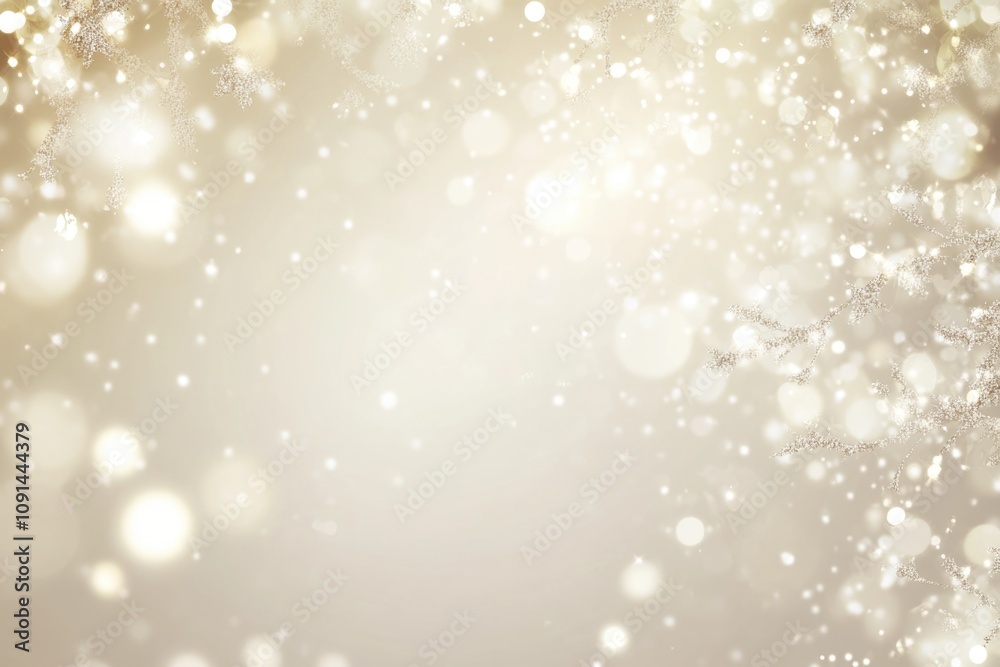 Poster A winter scene with delicate snowflakes, ideal for adding text or graphics