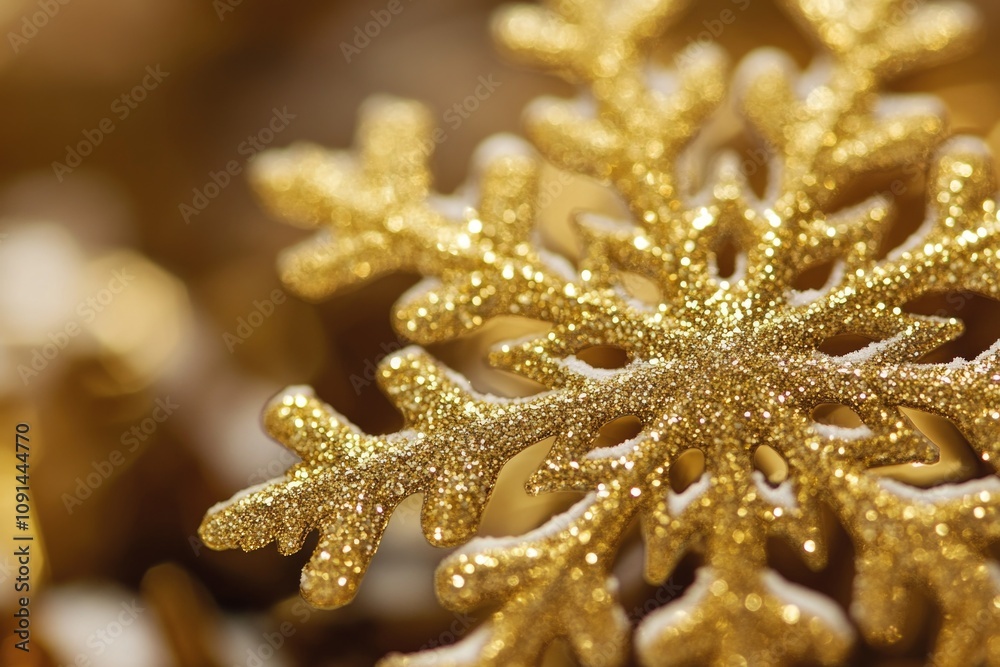 Poster A detailed view of a single snowflake on a table