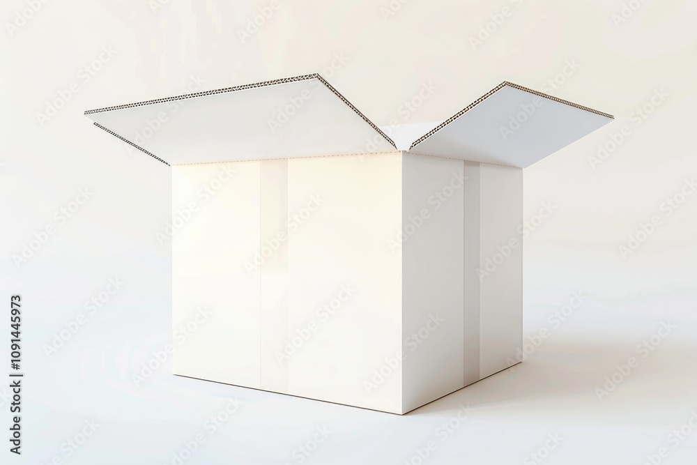 Poster A simple and empty white box on a plain surface