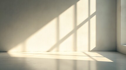 Obraz premium Soft directional light casting a delicate shadow on a flat neutral wall background