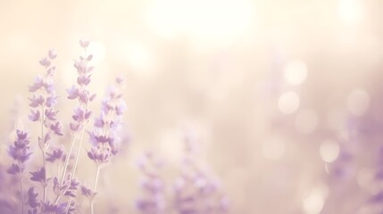 Obraz premium Soft Lavender Blossoms in Sunny Field