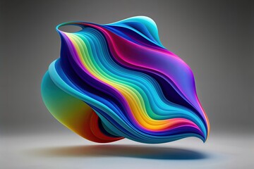 Obraz premium Dynamic Smooth Design with Vibrant Flowing Gradient 3D Shape