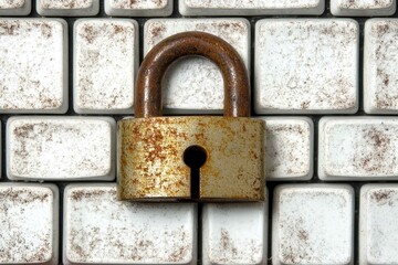 Padlock on Keyboard Symbolizing Digital Asset Protection
