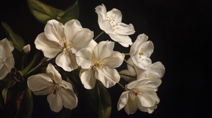 Obraz premium A bouquet of white flowers arranged in a decorative vase