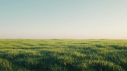 Fototapeta premium Expansive Green Field Under Warm Light