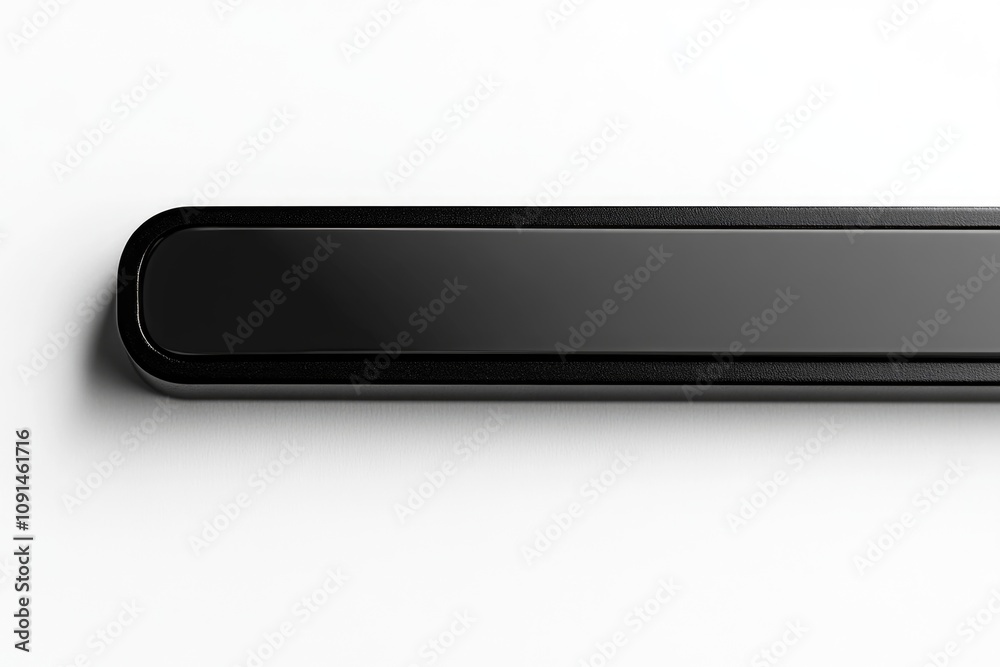 Poster A close-up view of a cell phone on a white surface, ideal for use in technology-related contexts
