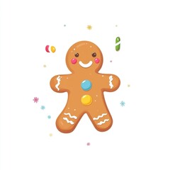 Gingerbread Man Illustration for Holiday Themes