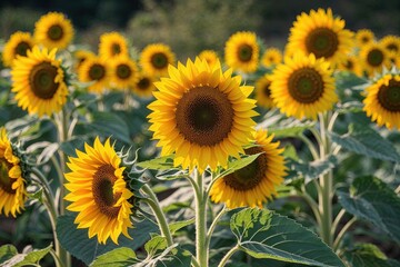 Obraz premium Stunning Yellow Sunflower Blossom in Natural Setting