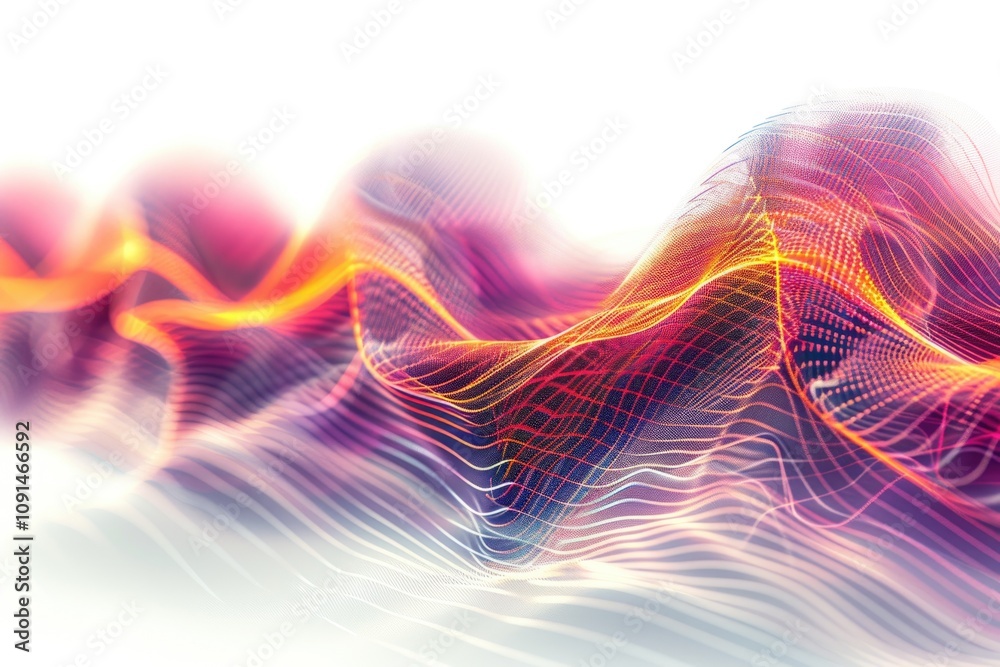 Poster A blurred image of colorful waves and patterns