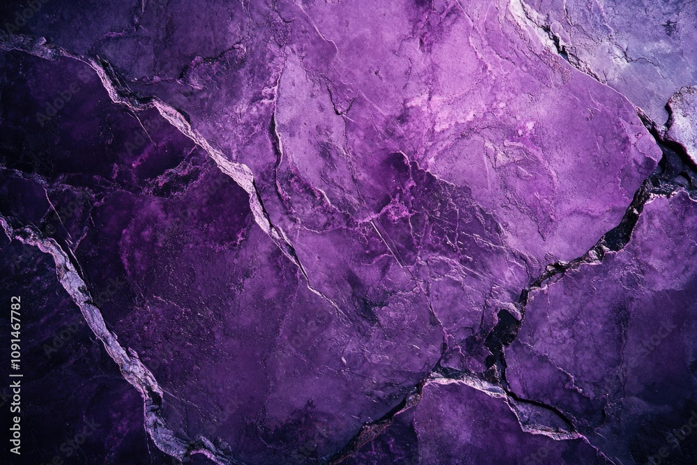 Poster a detailed view of a purple marble surface with unique veining and texture