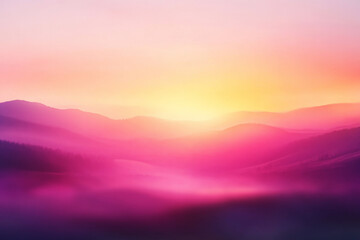 Fototapeta premium A blurred gradient background fades from warm pink to pale orange and purple. The soothing sunset colors create a peaceful, glowing atmosphere with a calm ambiance