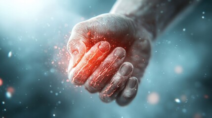 Artistic Illustration of Inflamed Wrist Joint