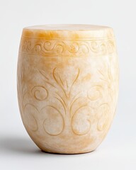 Intricate Stone Tea Canister Adorned With Elegant Carvings for Artisan Tea Ceremony