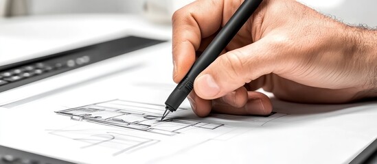 Architect Designing Modern Home Floor Plan