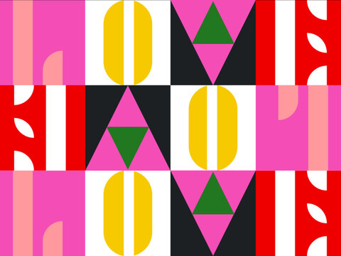 Bauhaus background pattern design Geometric letter