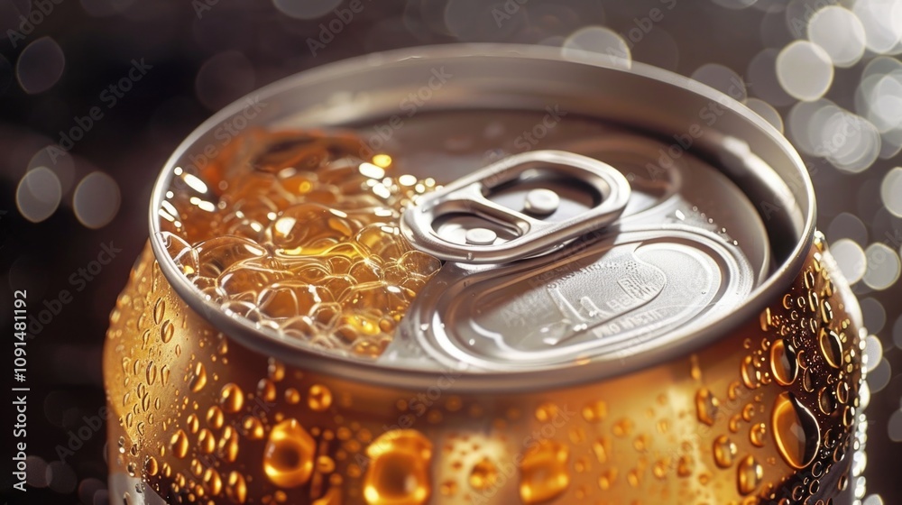 Aufkleber a detailed view of a soda can with a label and pop-top lid