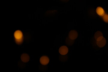 Red and fire orange bokeh on a black background, bokeh abstract background, modern abstract backdrop. Orange Christmas background, Xmas backdrop. Halloween scary concept, Halloween bokeh background
