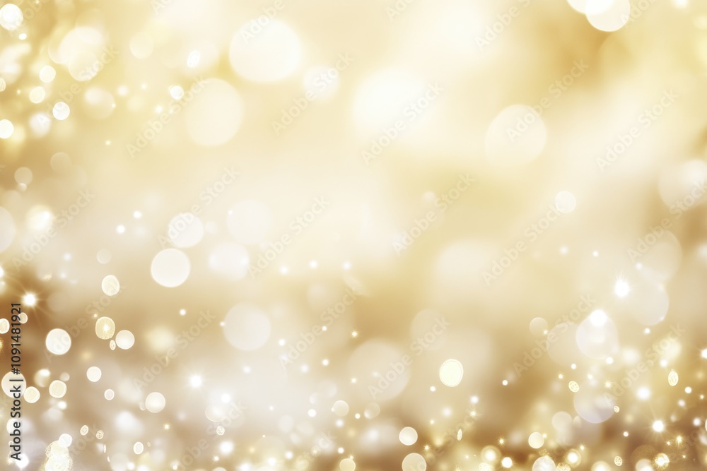 Poster A bright and colorful image featuring a gold and white background lit up by multiple lights