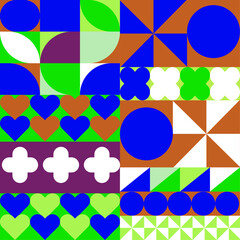 Collection of geometric shape with abstract background pattern 